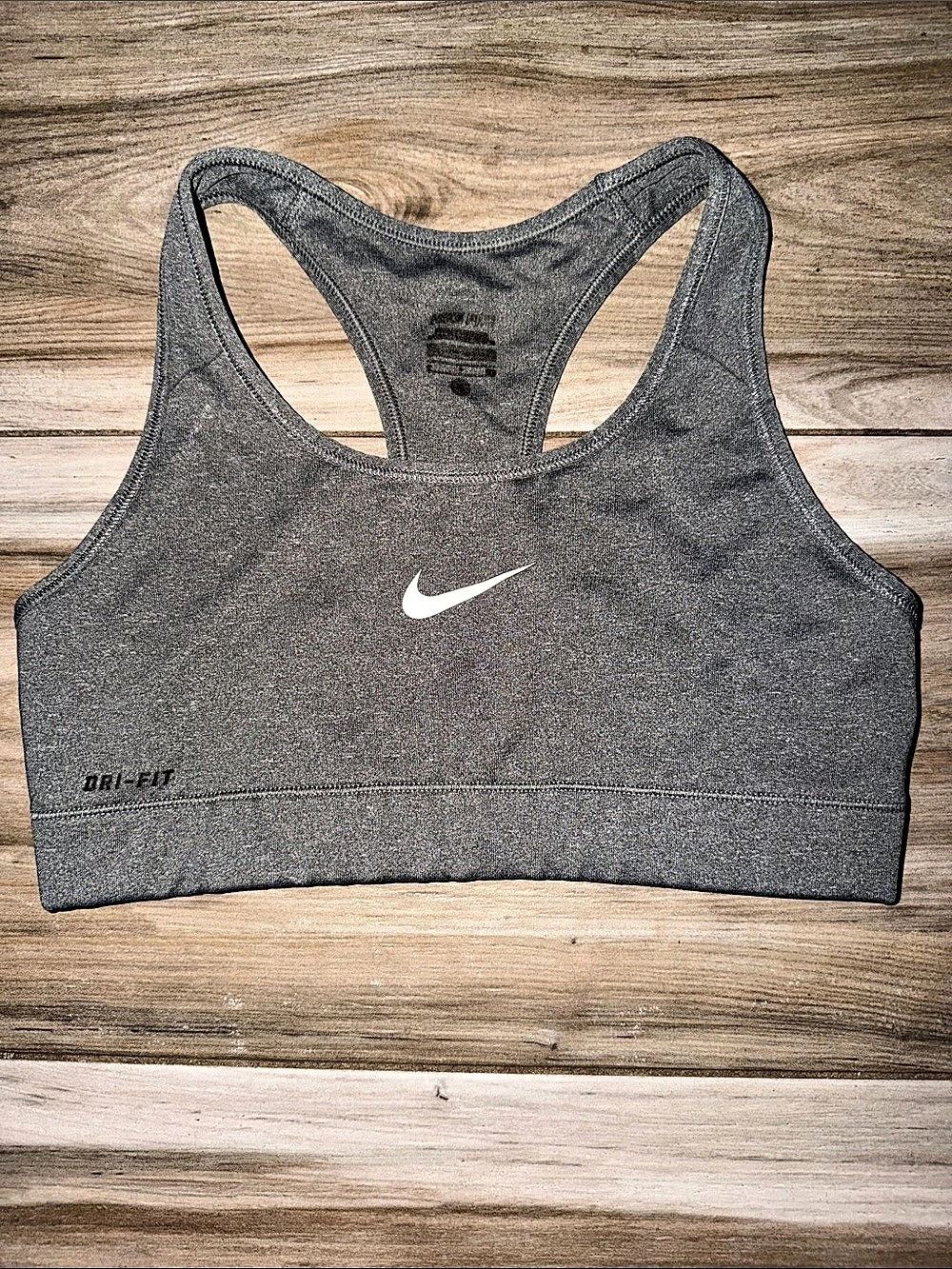 Nike Swoosh Dri-FIT Medium Support Sports Bra Gray